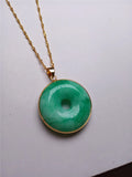 Koraba 925 Silver Green Jade Pendant Necklace