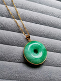 Koraba 925 Silver Green Jade Pendant Necklace