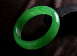 Natural Emerald Green Nephrite Jade Bangle Bracelet 6.5cm