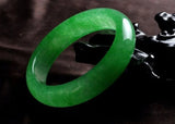 Natural Emerald Green Nephrite Jade Bangle Bracelet 6.5cm