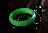 Natural Emerald Green Nephrite Jade Bangle Bracelet 6.5cm