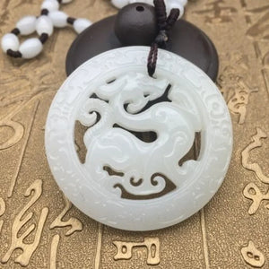 Koraba Jade Dragon Pendant Necklace Hand Carved Charm Jewelry