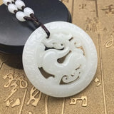 Koraba Jade Dragon Pendant Necklace Hand Carved Charm Jewelry
