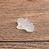 Koraba Natural Clear Agate Jade Angel Lucky Pendant Necklace 23x29mm