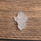 Koraba Natural Clear Agate Jade Angel Lucky Pendant Necklace 23x29mm