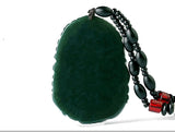 Koraba Green Jade Wealth Dragon Long Necklace Pendant