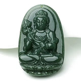 Koraba Green Jade Mahasthamaprapta Bodhisattva Necklace Pendant