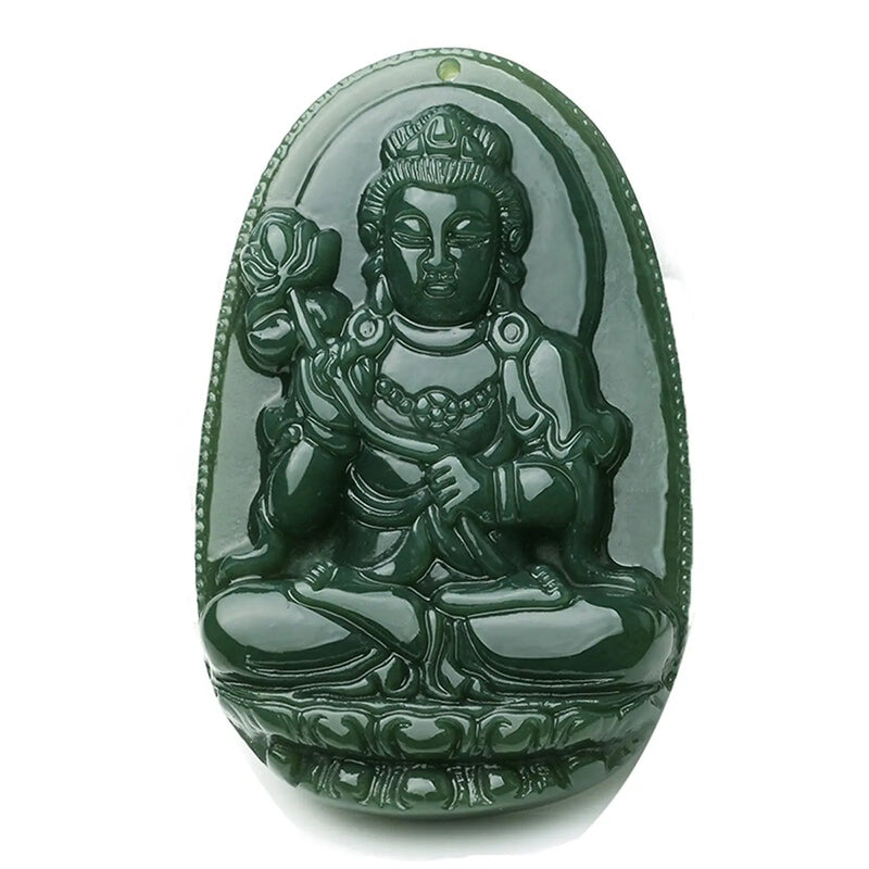 Koraba Green Jade Mahasthamaprapta Bodhisattva Necklace Pendant