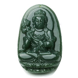 Koraba Green Jade Mahasthamaprapta Bodhisattva Necklace Pendant
