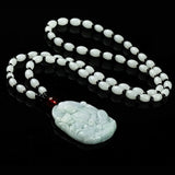 Koraba Jadeite A Jade Guan Yin Goddess of Mercy Pendant Necklace