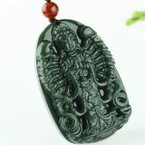 Koraba Green Jade 1000 Hands Kwan-Yin Pendant Necklace