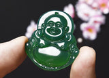 Koraba Green Agate Maitreya Buddha Pendant Necklace