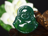 Koraba Green Agate Maitreya Buddha Pendant Necklace