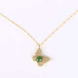 Koraba Green Jade Butterfly Necklace Women's Dainty Charm
