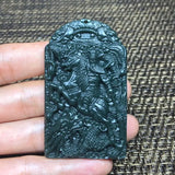 Koraba Dark Green Jade Mens Pendant Necklace Jewelry Gift Gemstone