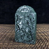 Koraba Dark Green Jade Mens Pendant Necklace Jewelry Gift Gemstone