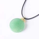 Koraba Natural Green Jade Donut Coin Pendant Necklace