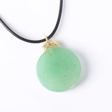 Koraba Natural Green Jade Donut Coin Pendant Necklace