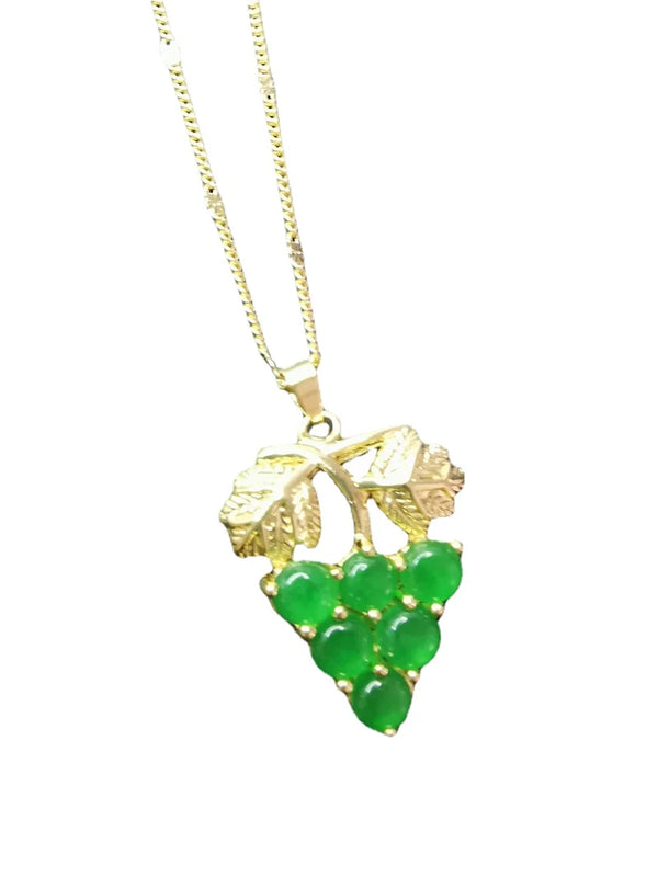 Natural Jade Crystal Necklace Energy Healing Quartz Pendant
