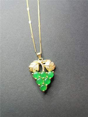 Natural Jade Crystal Necklace Energy Healing Quartz Pendant