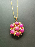 Koraba Pink Crystal Necklace & Jade Charm