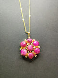 Koraba Pink Crystal Necklace & Jade Charm