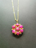 Koraba Pink Crystal Necklace & Jade Charm