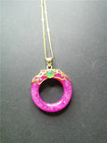 Koraba Pink Crystal Necklace with Jade Charm