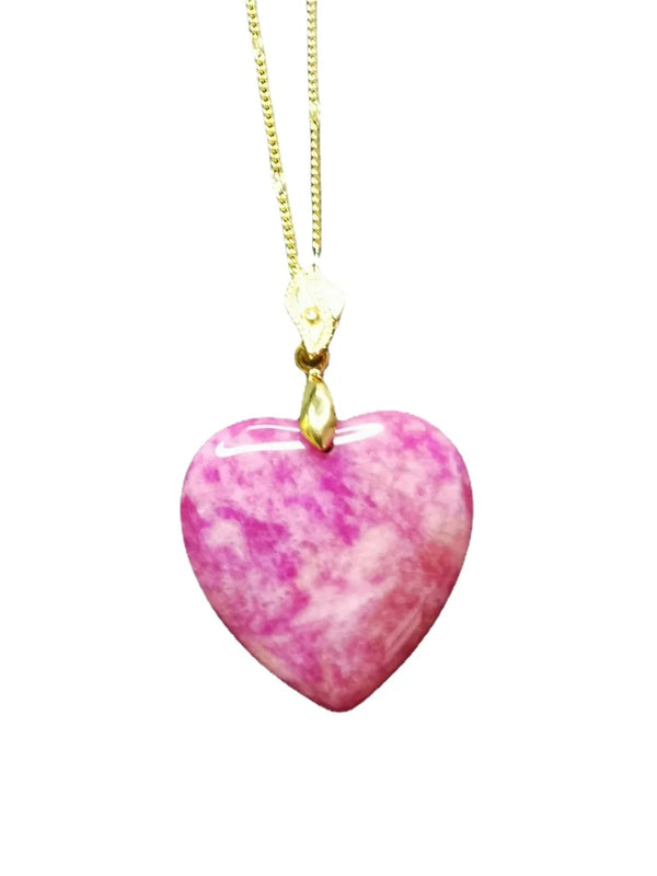 Koraba Pink Heart Necklace Chain Charm Necklace
