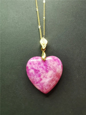 Koraba Pink Heart Necklace Chain Charm Necklace