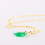 Koraba Green Jade Cashew Nut Pendant Necklace for Women