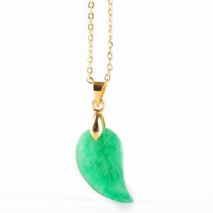 Koraba Green Jade Cashew Nut Pendant Necklace for Women
