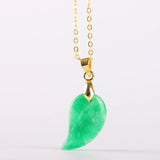 Koraba Green Jade Cashew Nut Pendant Necklace for Women