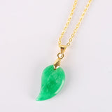 Koraba Green Jade Cashew Nut Pendant Necklace for Women