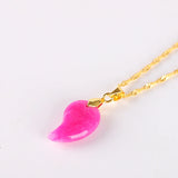 Koraba Root of Life Necklace Pendant Natural Pink Gem Cashew Nut Pendant