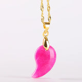 Koraba Root of Life Necklace Pendant Natural Pink Gem Cashew Nut Pendant