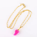 Koraba Root of Life Necklace Pendant Natural Pink Gem Cashew Nut Pendant