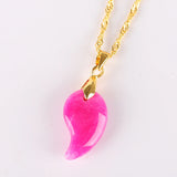 Koraba Root of Life Necklace Pendant Natural Pink Gem Cashew Nut Pendant