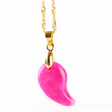 Koraba Root of Life Necklace Pendant Natural Pink Gem Cashew Nut Pendant