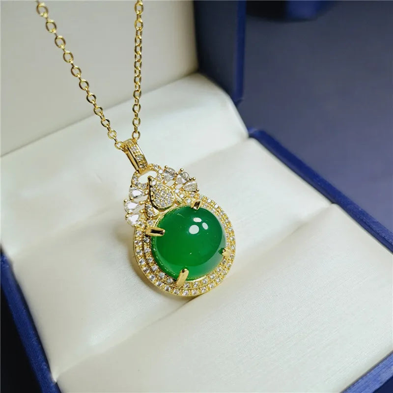 Koraba S925 Silver Chalcedony Pendant Necklace