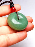Green Emerald Jade Pendant Necklace Sweater Chain Jewelry Gift