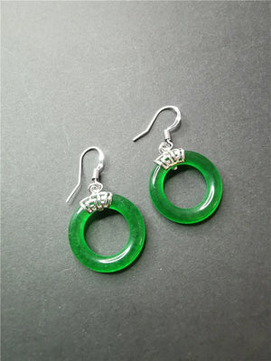 Koraba Womens Emerald Earrings 925 Jade Earrings 42123
