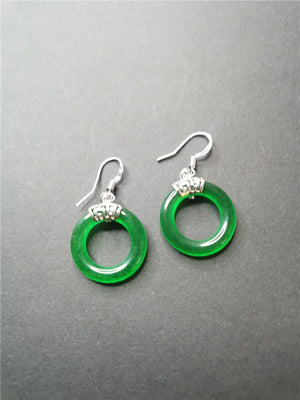 Koraba Womens Emerald Earrings 925 Jade Earrings 42123