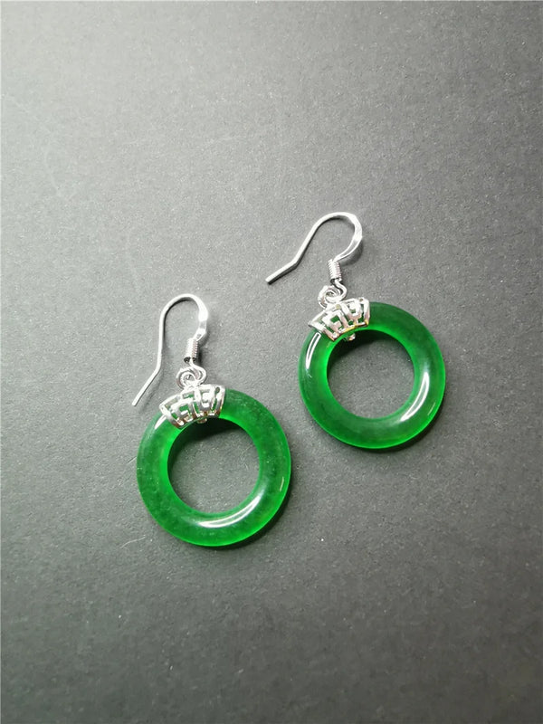 Koraba Womens Emerald Earrings 925 Jade Earrings 42123