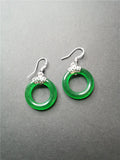 Koraba Womens Emerald Earrings 925 Jade Earrings 42123