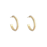 Korea Hoop Earrings Pair with Pearl for Women
