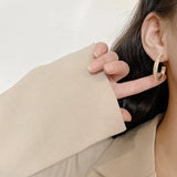 Korea Hoop Earrings Pair with Pearl for Women