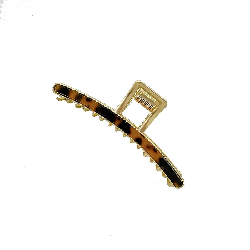Korea Big Alloy Hair Claw Clips Acetate Geometric Hairpins for Women Girls