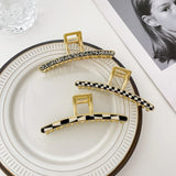 Korea Big Alloy Hair Claw Clips Acetate Geometric Hairpins for Women Girls