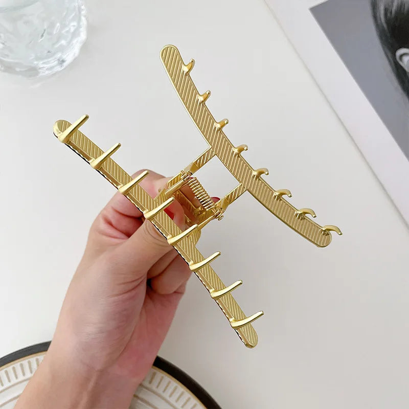 Korea Big Alloy Hair Claw Clips Acetate Geometric Hairpins for Women Girls